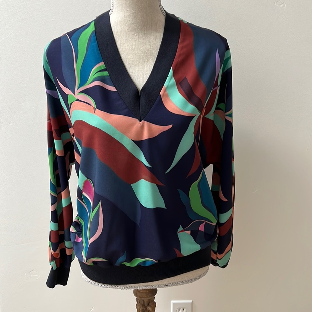 Ted Baker London Multicolor V-Neck Top